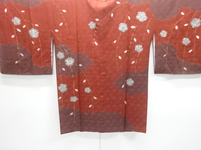 JAPANESE KIMONO / UNUSED MICHIYUKI COAT / SHIBORI / FLOWER